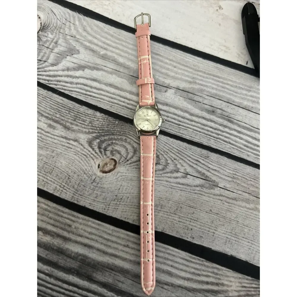 Charles Raymond Silver Tone Pink Band Women’s Quartz Watch